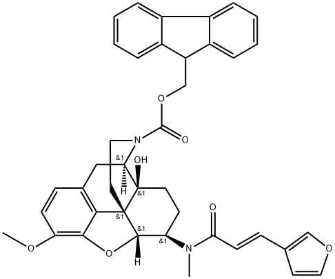(5α,6β)-4,5-Epoxy-6-[[(2E)-3-(3-furanyl)-1-oxo-2-propenyl]MethylaMino]-14-hydroxy-3-MethoxyMorphinan-17-carboxylic Acid 9H-Fluoren-9-ylMethyl Ester, 742075-11-2, 结构式