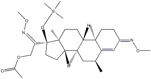 21-Acetoxy-6α-methyl-17-[(trimethylsilyl)oxy]pregn-4-ene-3,20-dione bis(O-methyl oxime) 结构式