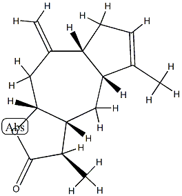 (3R)-3aα,4,4aα,7,7aα,8,9,9aα-オクタヒドロ-3α,5-ジメチル-8-メチレンアズレノ[6,5-b]フラン-2(3H)-オン 化学構造式
