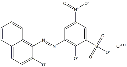 [2-hydroxy-3-[(2-hydroxy-1-naphthyl)azo]-5-nitrobenzene-1-sulphonato(3-)]chromium 结构式