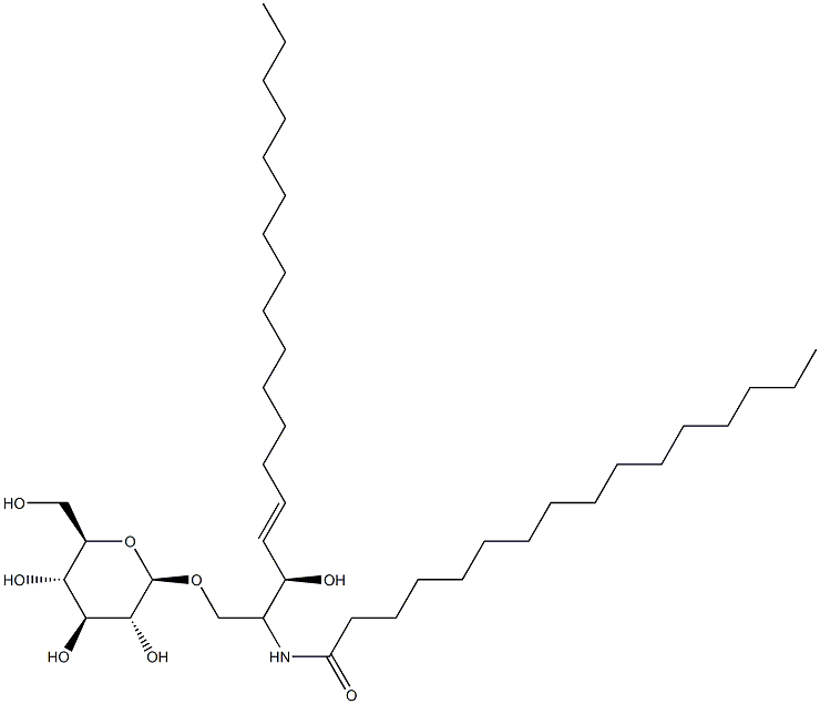 1-O-β-D-Glucopyranosyl-N-hexadecanoylsphingosine Structure