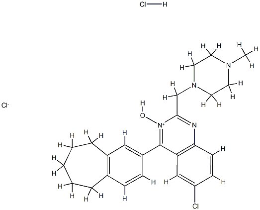 4-(10-bicyclo[5.4.0]undeca-8,10,12-trienyl)-6-chloro-3-hydroxy-2-[(4-m ethylpiperazin-1-yl)methyl]quinazoline chloride hydrochloride Structure