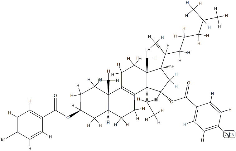 14-Ethyl-5α-cholest-8-ene-3β,15α-diol bis(4-bromobenzoate) Structure
