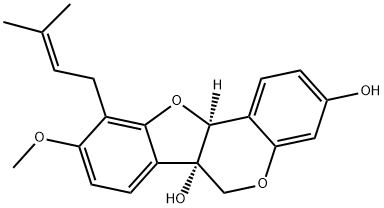 (1S,10S)-14-メトキシ-15-(3-メチルブタ-2-エン-1-イル)-8,17-ジオキサテトラシクロ[8.7.0.02,7.011,16]ヘプタデカ-2,4,6,11,13,15-ヘキサエン-5,10-ジオール 化学構造式