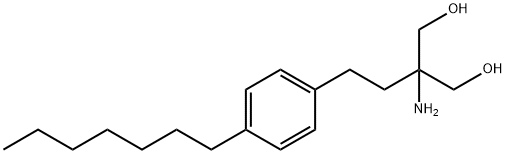 2-アミノ-2-(4-ヘプチルフェネチル)-1,3-プロパンジオール 化学構造式