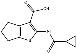 2-[(Cyclopropylcarbonyl)amino]-5,6-dihydro-4H-cyclopenta[b]thiophene-3-carboxylic acid Struktur