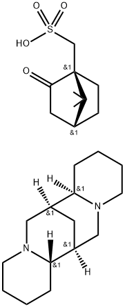 (7S,7aα,14aβ)-ドデカヒドロ-7α,14α-メタノ-2H,6H-ジピリド[1,2-a:1',2'-e][1,5]ジアゾシン/(1S,4R)-7,7-ジメチル-2-オキソビシクロ[2.2.1]ヘプタン-1-メタンスルホン酸,(1:x) 化学構造式