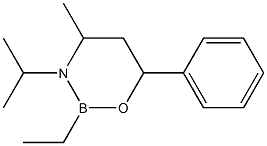2-Ethyl-3,4,5,6-tetrahydro-4-methyl-3-isopropyl-6-phenyl-2H-1,3,2-oxazaborine Structure
