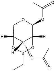2-O,4-O-(Ethylboranediyl)-β-D-ribopyranose 1,3-diacetate Structure