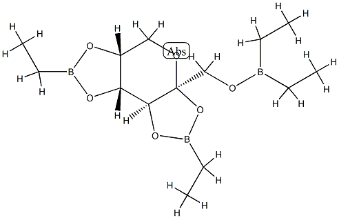 2-O,3-O:4-O,5-O-Bis(ethylboranediyl)-1-O-(diethylboryl)-β-D-fructopyranose Structure