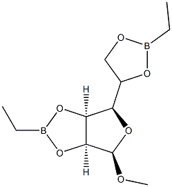 Methyl 2-O,3-O:5-O,6-O-bis(ethylboranediyl)-α-D-mannofuranoside Structure