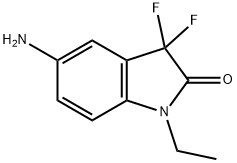 5-氨基-1-乙基-3,3-二氟二氢吲哚-2-酮 结构式