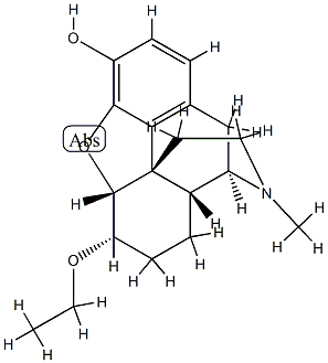 4,5α-エポキシ-6α-エトキシ-17-メチルモルフィナン-3-オール 化学構造式