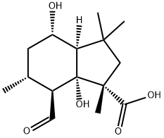 (1S,3aβ)-Octahydro-7α-formyl-4β,7aβ-dihydroxy-1,3,3,6β-tetramethyl-1H-indene-1β-carboxylic acid Struktur
