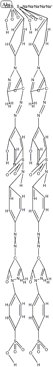 Cobaltate(5-), bis[4-[4-[[4-[[[3-[[4,5-dihydro-3-methyl-5-oxo-1-(4-sulfophenyl)-1H-pyrazol-4-yl]azo]-4-hydroxyphenyl]sulfonyl]amino]phenyl]azo]-4,5-dihydro-3-methyl-5-oxo-1H-pyrazol-1-yl]benzenesulfonato(4-)]-, pentasodium Structure