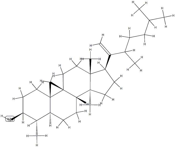 4α,14,22-Trimethyl-9,19-cyclo-5α-cholest-20-en-3β-ol Structure