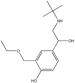Levalbuterol Related Compound E (30 mg) (alpha-[{(1,1-Dimethylethyl)amino}methyl]-3-(ethoxy-methyl)-4-hydroxy-benzenemethanol) Struktur