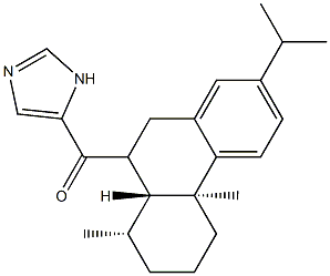 1H-イミダゾール-4-イル[(4bS)-4b,5,6,7,8,8aβ,9,10-オクタヒドロ-4bα,8α-ジメチル-2-(1-メチルエチル)フェナントレン-9-イル]ケトン 化学構造式