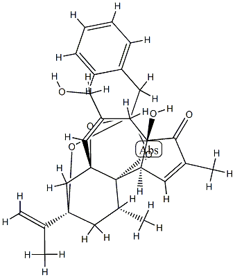 (1R)-2,3,9a,12aα-Tetrahydro-9aβ-hydroxy-8-(hydroxymethyl)-1α,11-dimethyl-3α-(1-methylethenyl)-5-(phenylmethyl)-5α,12bα-epoxy-3,6aβ-methano-1H-azuleno[5,4-d][1,3]dioxocin-10(9H)-one Structure