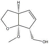 2H-Cyclopenta[b]furan-6-methanol,3,3a,6,6a-tetrahydro-6a-methoxy-,(3aR,6S,6aR)-rel-(9CI) Structure