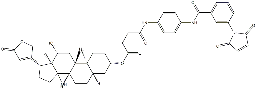 3-maleimidobenzoyl (digoxigenin-3-O-succinamido)aniline Struktur