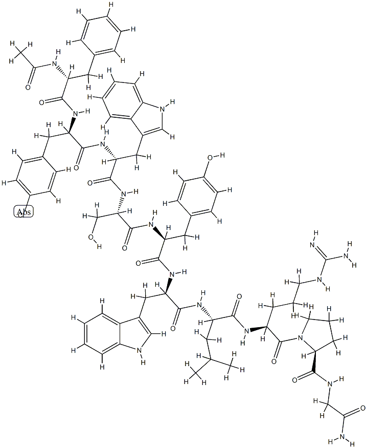 LHRH, Ac-dehydro-Phe(1)-dehydro-4-Cl-Phe(2)-dehydro-Trp(3,6)- Structure