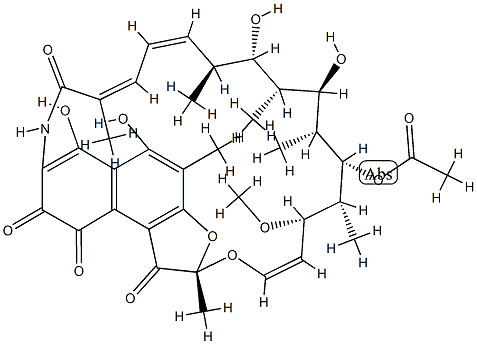 3-羟基利福霉素 S, 75922-14-4, 结构式