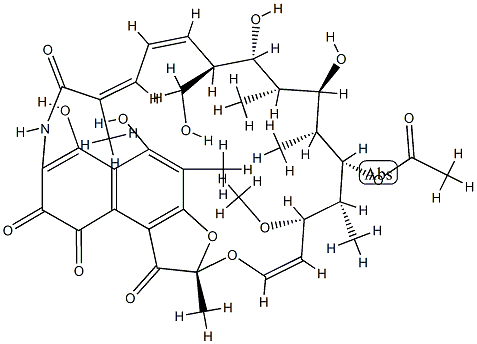 1,4-Dideoxy-1,4-dihydro-3,31-dihydroxy-1,4-dioxorifamycin 结构式