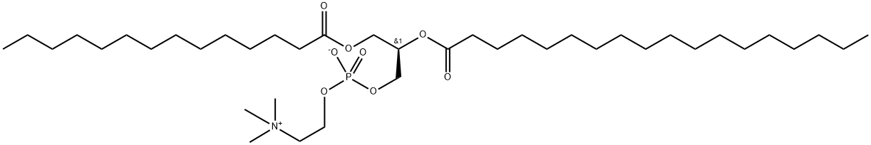 1-MYRISTOYL-2-STEAROYL-SN-GLYCERO-3-PHOSPHOCHOLINE;14:0-18:0 PC, 76343-22-1, 结构式