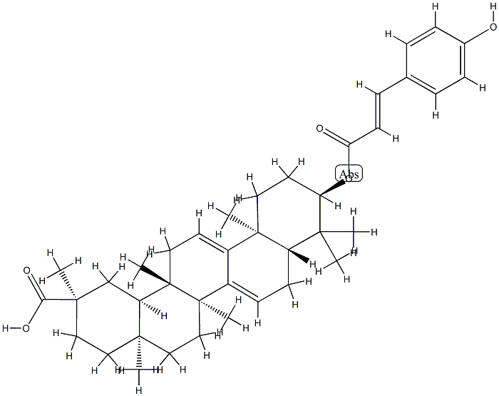 (20R)-3α-[[(E)-3-(4-Hydroxyphenyl)-1-oxo-2-propenyl]oxy]-D:C-friedoolean-7,9(11)-dien-29-oic acid Structure
