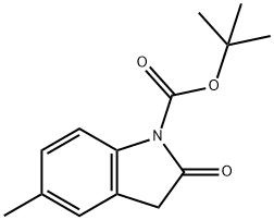 H-Indole-1-carboxylic acid, 2,3-dihydro-5-methyl-2-oxo-, 1,1-dimethylethyl ester 结构式