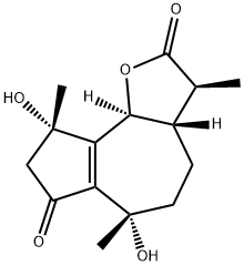 (3S)-3,3aβ,4,5,6,8,9,9bα-Octahydro-6α,9α-dihydroxy-3β,6,9-trimethylazuleno[4,5-b]furan-2,7-dione 结构式