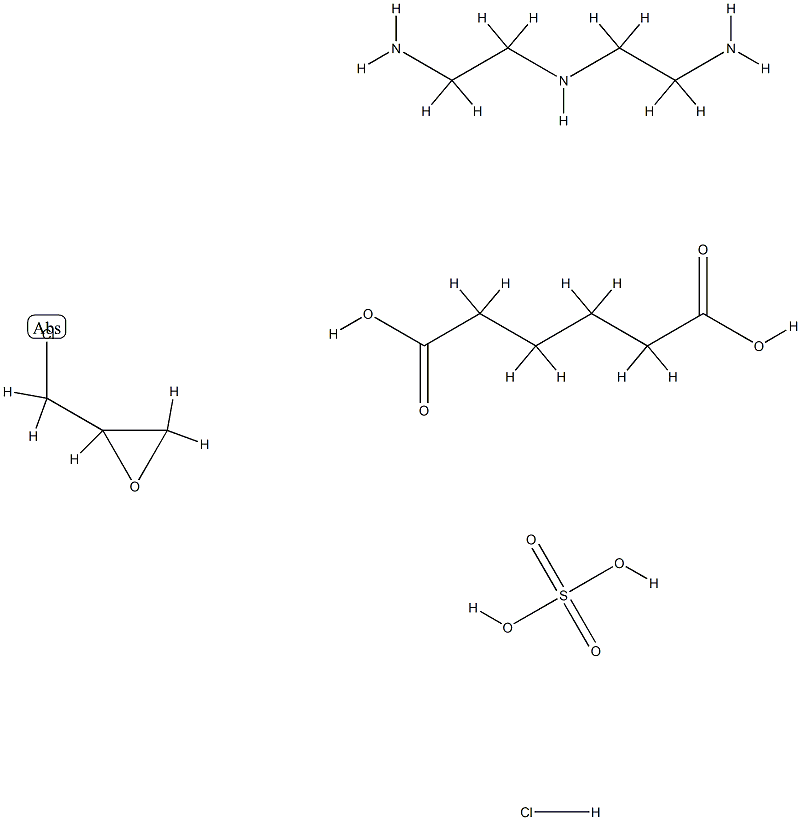 Hexanedioic acid, polymer with N-(2-aminoethyl)-1,2-ethanediamine and (chloromethyl)oxirane, hydrochloride sulfate 结构式