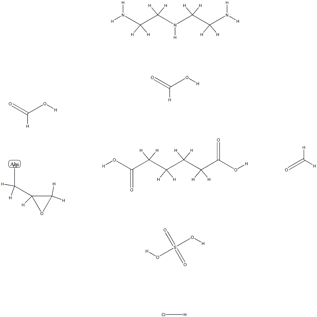 76649-46-2 Hexanedioic acid, polymer with N-(2-aminoethyl)-1,2-ethanediamine, (chloromethyl)oxirane, formaldehyde and formic acid, formate hydrochloride sulfate