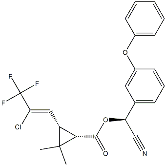 [1S-[1α(R*),3α(Z)]]-3-(2-Chloro-3,3,3-trifluoro-1-propenyl)-2,2-diMethylcyclopropanecarboxylic Acid Cyano(3-phenoxyphenyl)Methyl Ester
(Cyhalothrin IsoMer) Struktur
