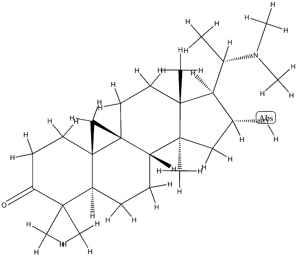 (20S)-16α-Hydroxy-4,4,14-trimethyl-20-(dimethylamino)-9β,19-cyclo-5α-pregnan-3-one Structure