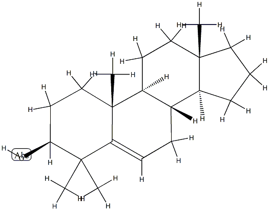 4,4-Dimethylandrost-5-en-3β-ol Struktur