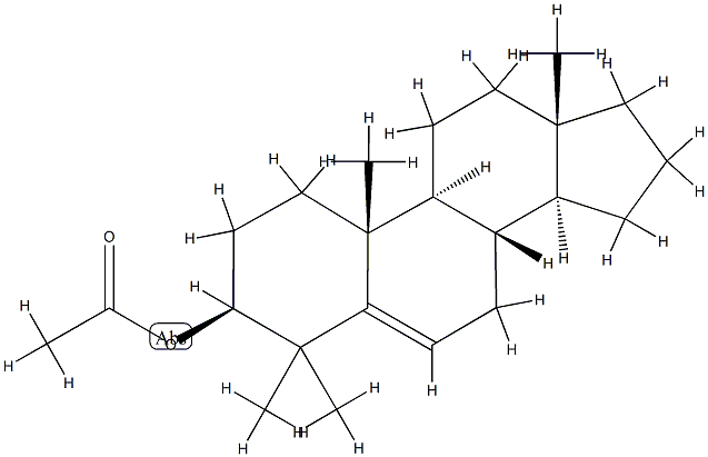 4,4-ジメチルアンドロスタ-5-エン-3β-オールアセタート 化学構造式