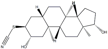 3α-チオシアナト-5α-アンドロスタン-2β,17β-ジオール 化学構造式