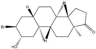 3α-ブロモ-2β-ヒドロキシ-5α-アンドロスタン-17-オン 化学構造式