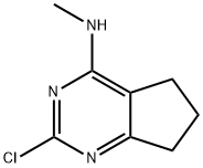 2-クロロ-N-メチル-6,7-ジヒドロ-5H-シクロペンタ[D]ピリミジン-4-アミン 化学構造式