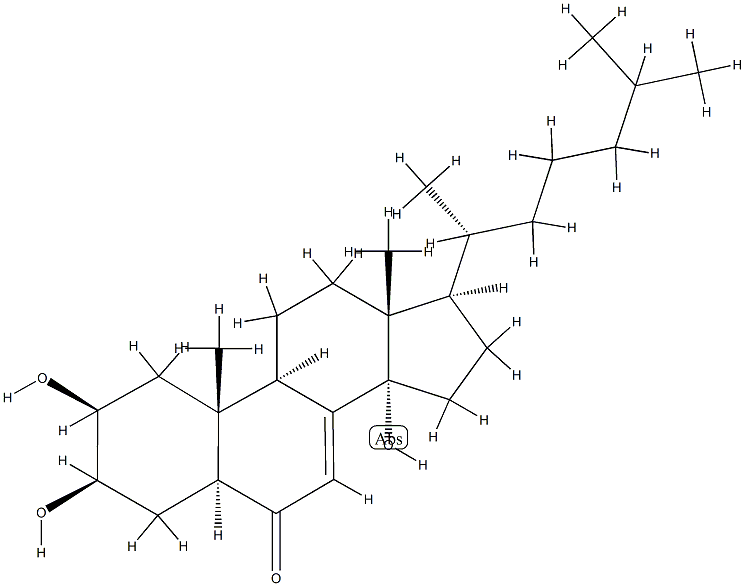 2β,3β,14-Trihydroxy-5α-cholest-7-en-6-one Structure