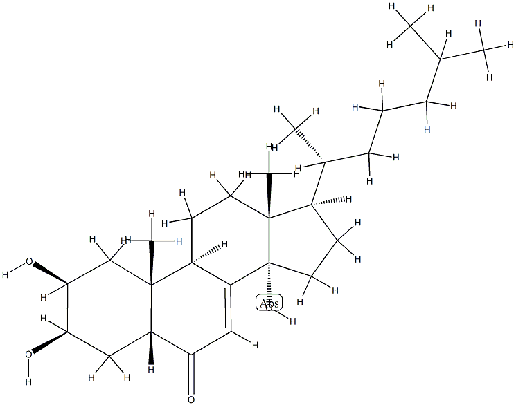 2β,3β,14α-Trihydroxy-5β-cholesta-7-ene-6-one Struktur