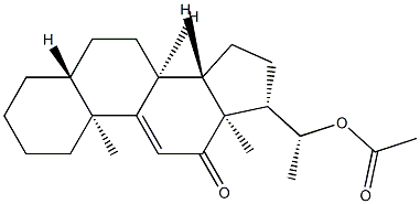 (20R)-20-アセチルオキシ-5α-プレグナ-9(11)-エン-12-オン 化学構造式
