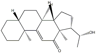 (20R)-20-ヒドロキシ-5α-プレグナ-9(11)-エン-12-オン 化学構造式