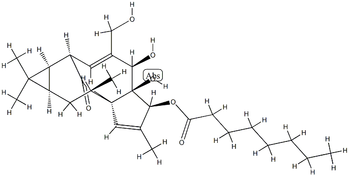 77508-66-8 Octanoic acid (1aR)-1aα,2β,5,5a,6,9,10,10aα-octahydro-5β,5aβ-dihydroxy-4-hydroxymethyl-1,1,7,9α-tetramethyl-11-oxo-1H-2α,8aα-methanocyclopenta[a]cyclopropa[e]cyclodecen-6β-yl ester