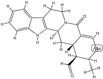 (15S)-19,20-ジデヒドロ-17α-メチル-21-オキソ-18-オキサヨヒンバン-16β-カルボアルデヒド 化学構造式