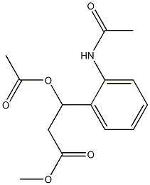 2-(アセチルアミノ)-β-(アセチルオキシ)ベンゼンプロピオン酸メチル 化学構造式