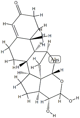 (18R,20R,21R)-11β,18:18,21-ジエポキシ-20,21-ジヒドロキシプレグナ-4-エン-3-オン 化学構造式