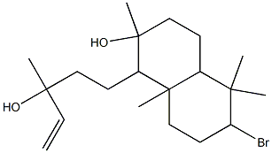 Decahydro-6-bromo-α-vinyl-2-hydroxy-α,2,5,5,8a-pentamethyl-1-naphthalene-1-propanol Struktur
